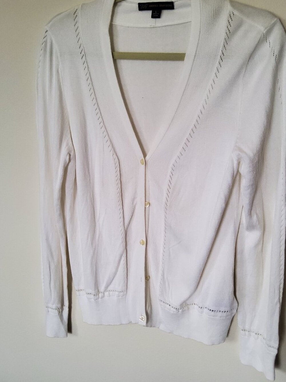 Brooks Brother Women's White Cardigan size L